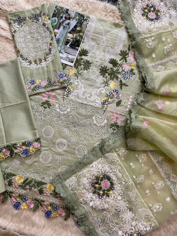 Cotton chikankari luxury embroidered Eid Suit - Image 2