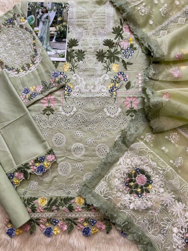 Cotton chikankari luxury embroidered Eid Suit - Image 4