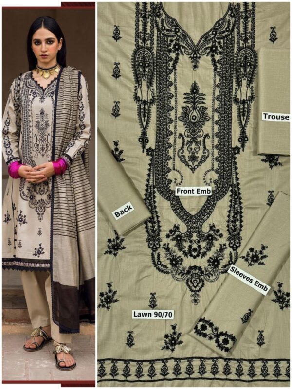 Embroidered lawn summer collection - Image 3