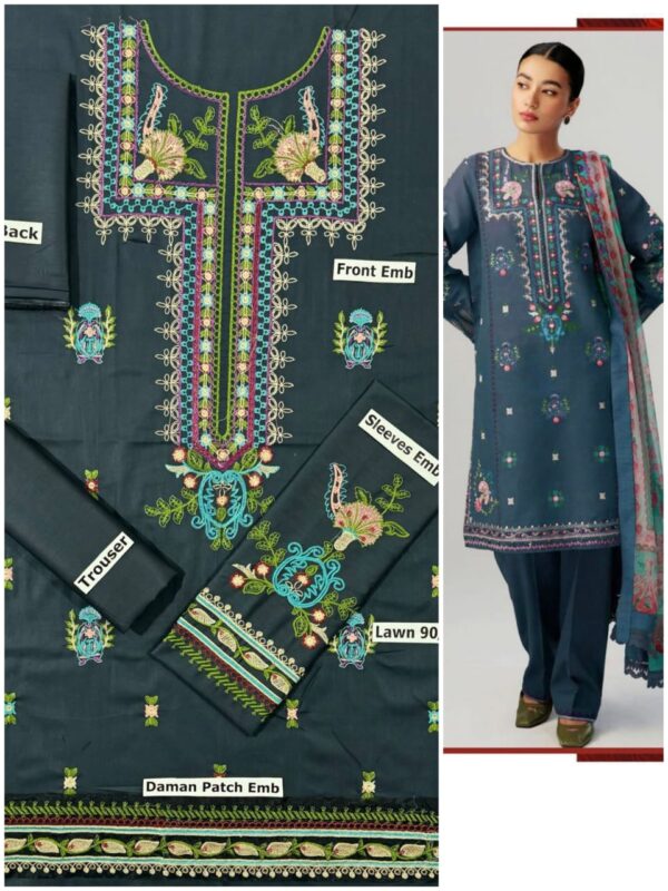 Embroidered lawn summer collection - Image 8